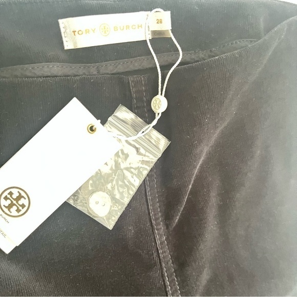 TORY Burch Billet Corduroy Velvet Legging Black 28 - Picture 4 of 6